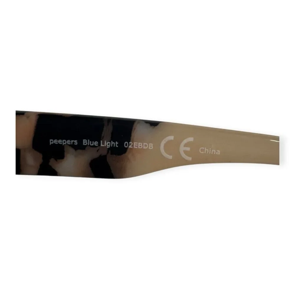 Peepers Take a Bow Tortoise Shell Eyeglasses Blue Light Large Frames Rectangle